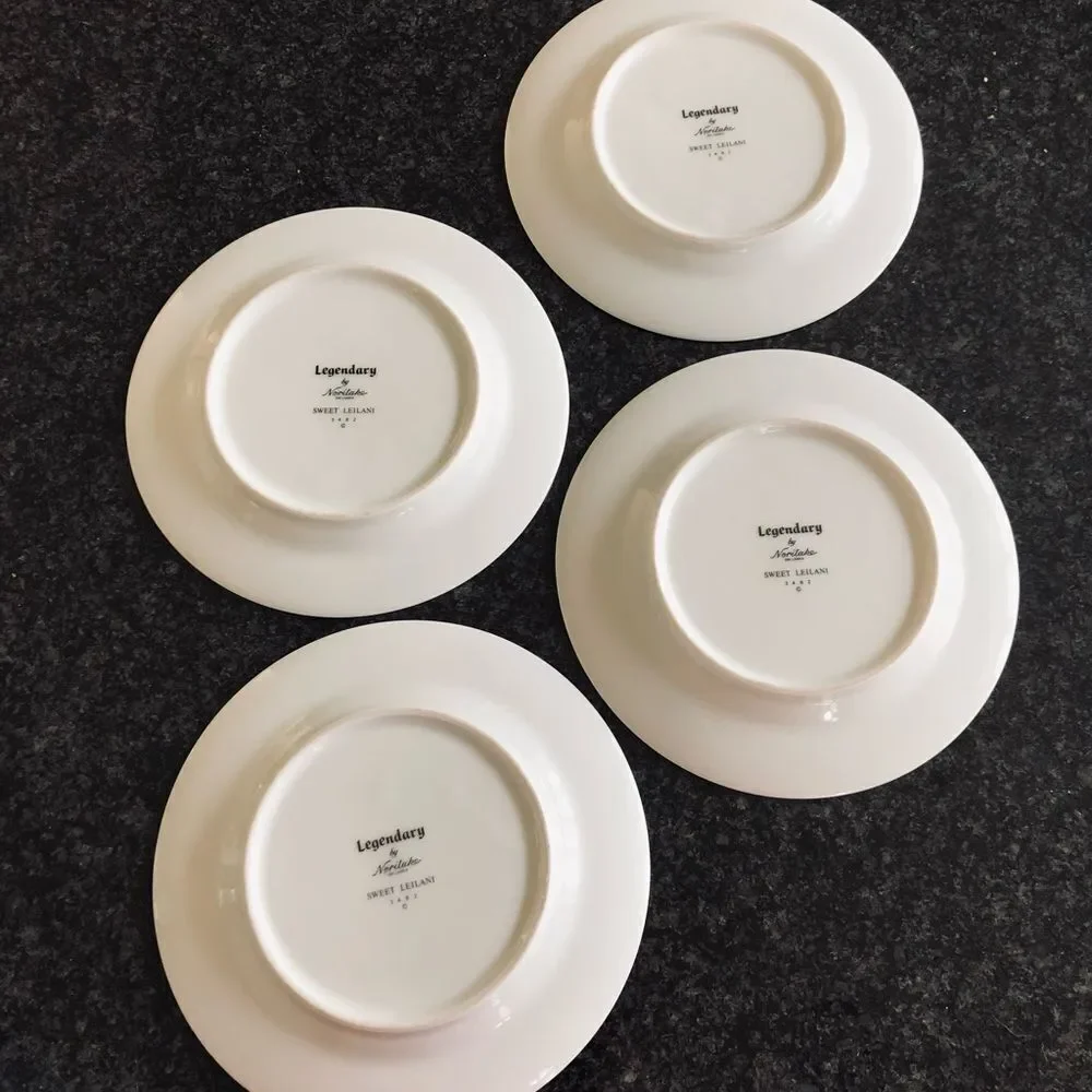 Noritake Legendary Sweet Leilani Gray Floral Plates Set